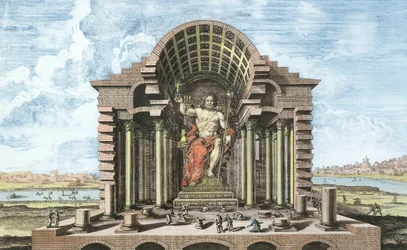 Het standbeeld van Olympische Zeus door Phidias, plaat 5 uit 